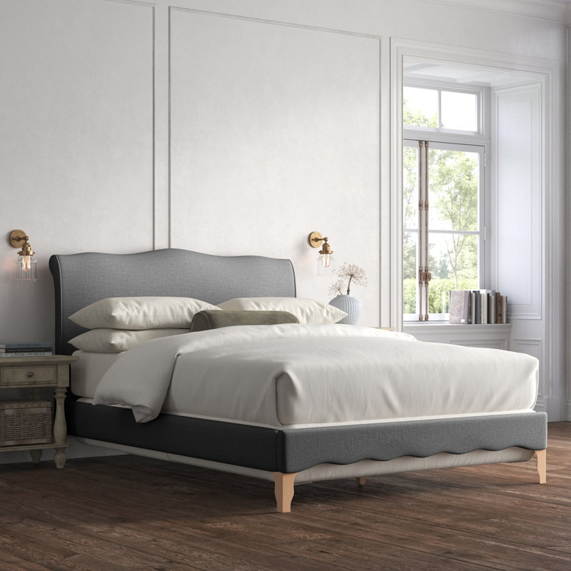Hilfried Upholstered Sleigh Bed, Dark Gray, Full