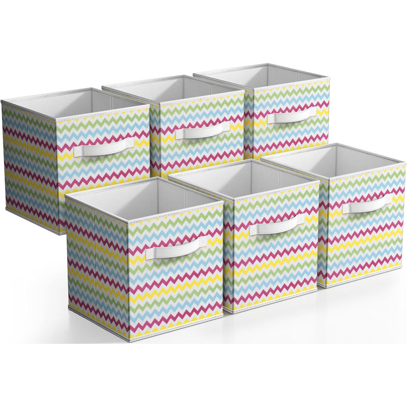 Panier en tissu à chevrons