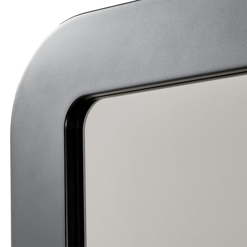 Lisbon Flat Wall Mirror, Matte Black