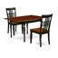 L'ensemble de 3 pièces de table de salle à manger moderne contient une table rectangulaire en bois avec Dropleaf et 2 chaises de salle à manger, noir et cerise-106903248-106903250-109975716