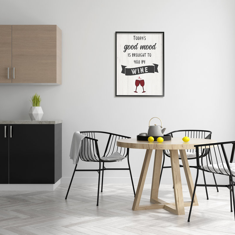 Good Good Mood By Wine, H 30 po x l 24 po, Giclée encadrée noir minuit