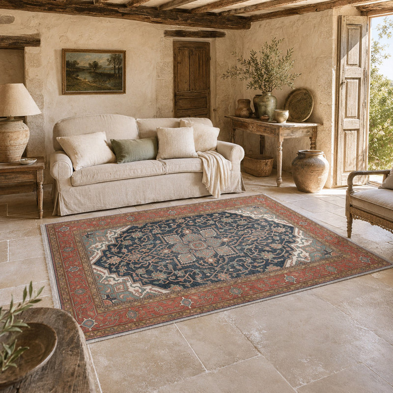 Vintage Look Cotton and Chenille Flatweave Area Rug, 80 x 300 cm