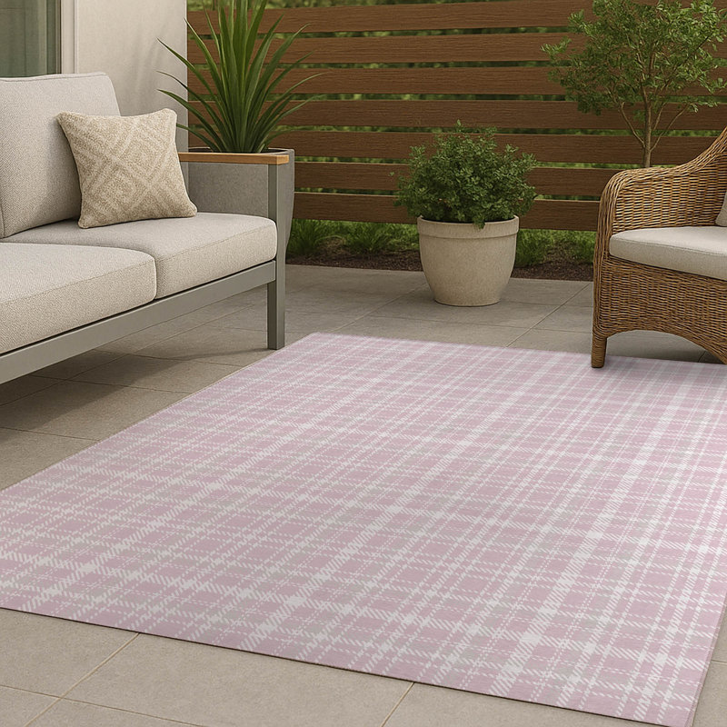 Rocky Tartan Non-Slip Outdoor Rug, Rectangle 5' x 7'
