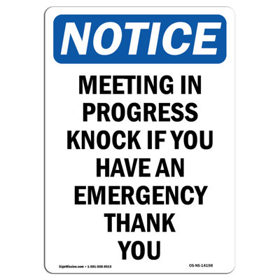 Meeting in Progress Knock If You Sign