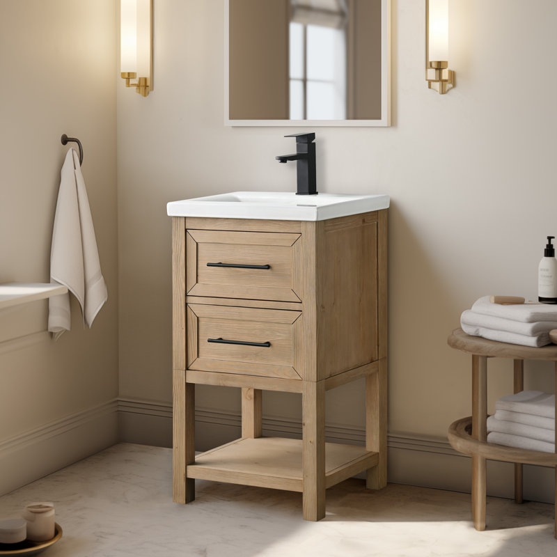 Bickley 20" Single Bathroom Vanity with Ceramic Top, Fir Essence