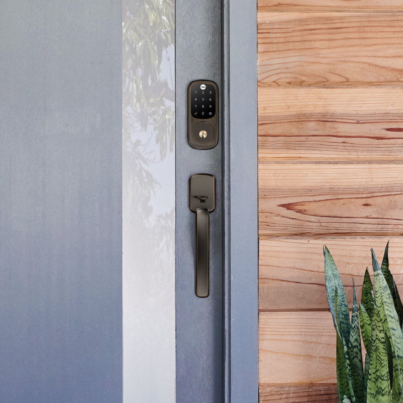 Ridgefield Entry Set with Smart Deadbolt and Door Knob and Rosette, Oil Rubbed Bronze
