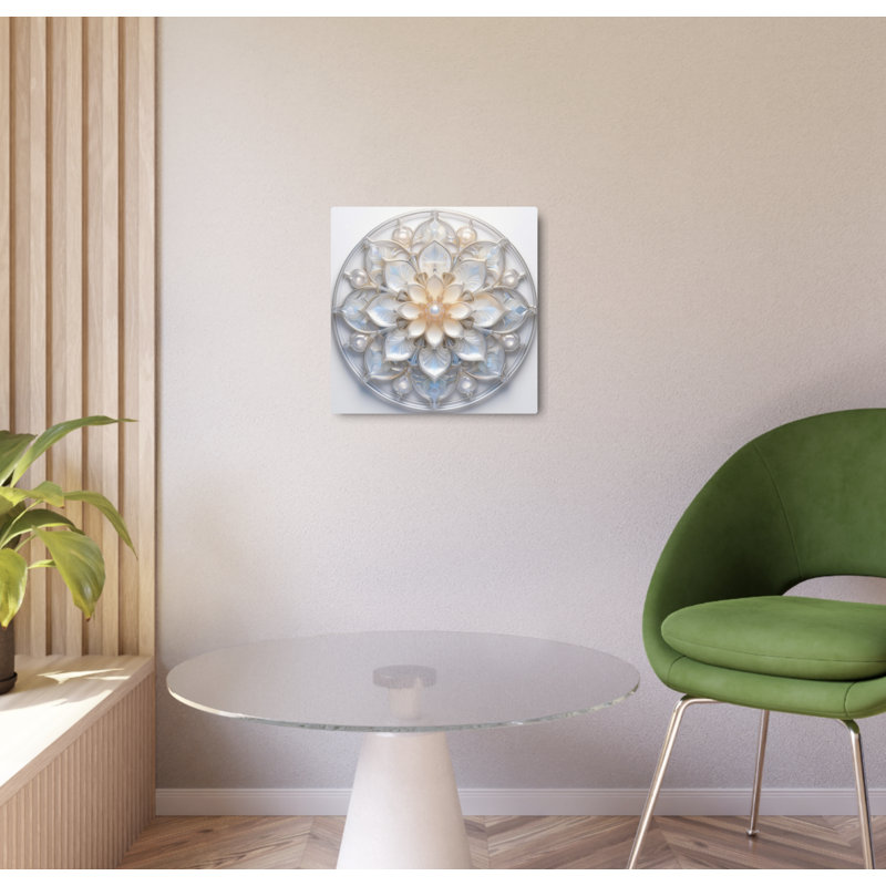 Mandala, motif floral, effet perle et verre