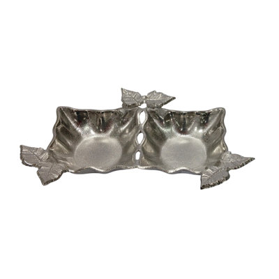Double Nut Dish: Gold Tone