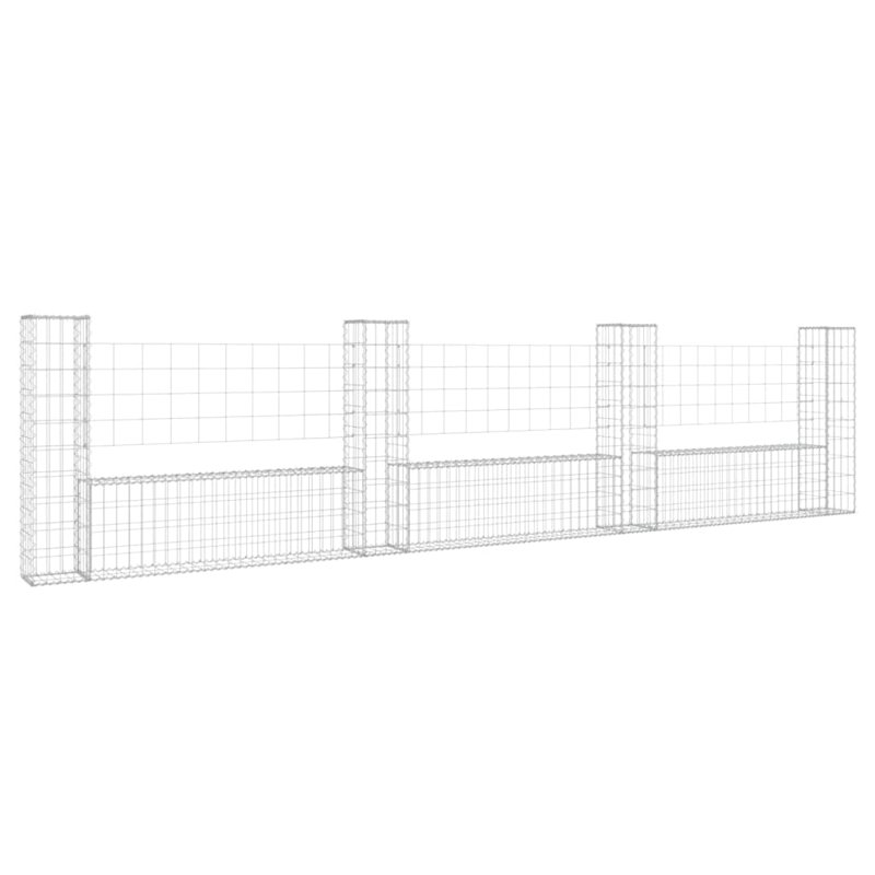 Panneau de clôture en métal argenté, H 39,4 po x l 149,6 po x P 7,9 po