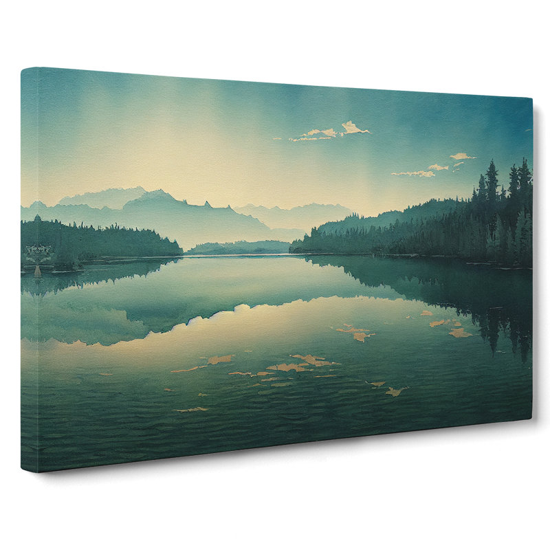 Mountain Lake Watercolour Vol.1 - Wrapped Canvas