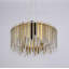 Lustre 9 lumières en acier inoxydable doré avec perles de cristal transparentes