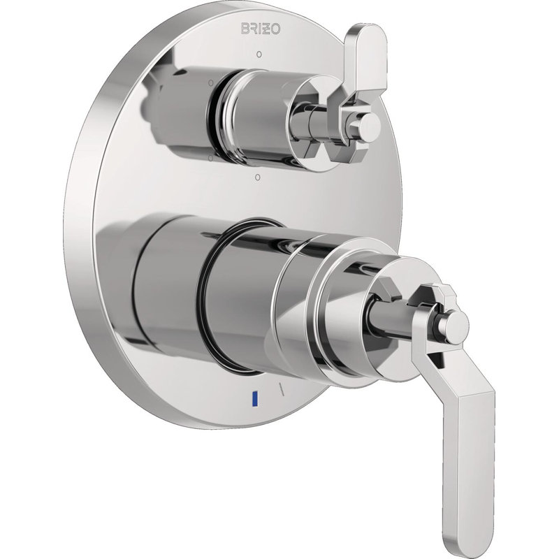 Litze® Rook Shower Integrated Valve with Handles, Chrome, Industrial Lever