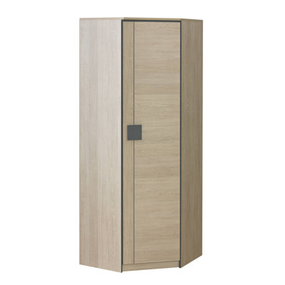 Edmonda 1 Door Solid + Manufactured Wood Wardrobe