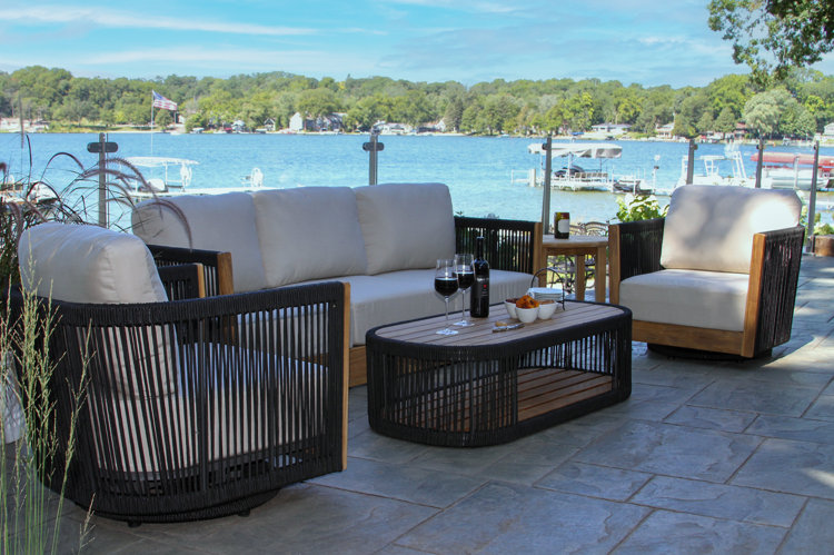 Aniston 4 Piece Sofa Set with Sunbrella Cushions