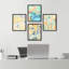 Ensemble de 4 reproductions murales abstraites géométriques encadrées sur papier de style Mid-Century pastel-93013578-93013579