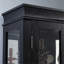 Vitrine en bois avec cadre en bois avec éclairage ambiant intégré, disposition à six niveaux, tablettes réglables pour le vin et les espaces de vie, tablettes avec éclairage noir, idéal pour la présentation,