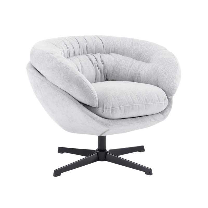 Upholstered Swivel Accent Chair, Gray Chenille