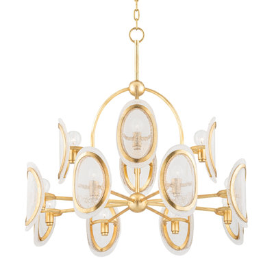 Danes 34" 12-Light Seeded Glass Chandelier
