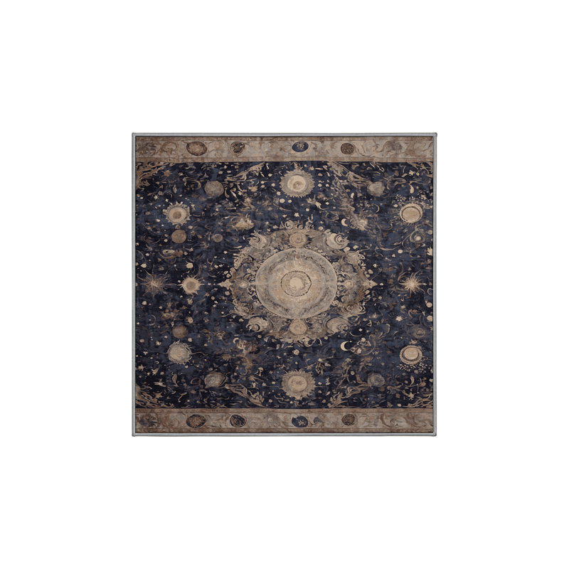 Tapis mauve lavable à la machine, Carré 5 pi