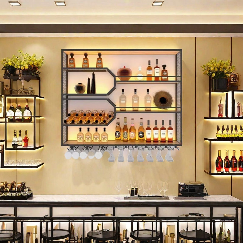 Creative Multi-tier Wine Rack, 49.2"H x 59"W x 9.8"D