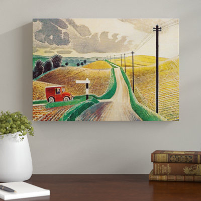 The White Horses Of Wiltshire by Eric Ravilious - Wrapped Canvas