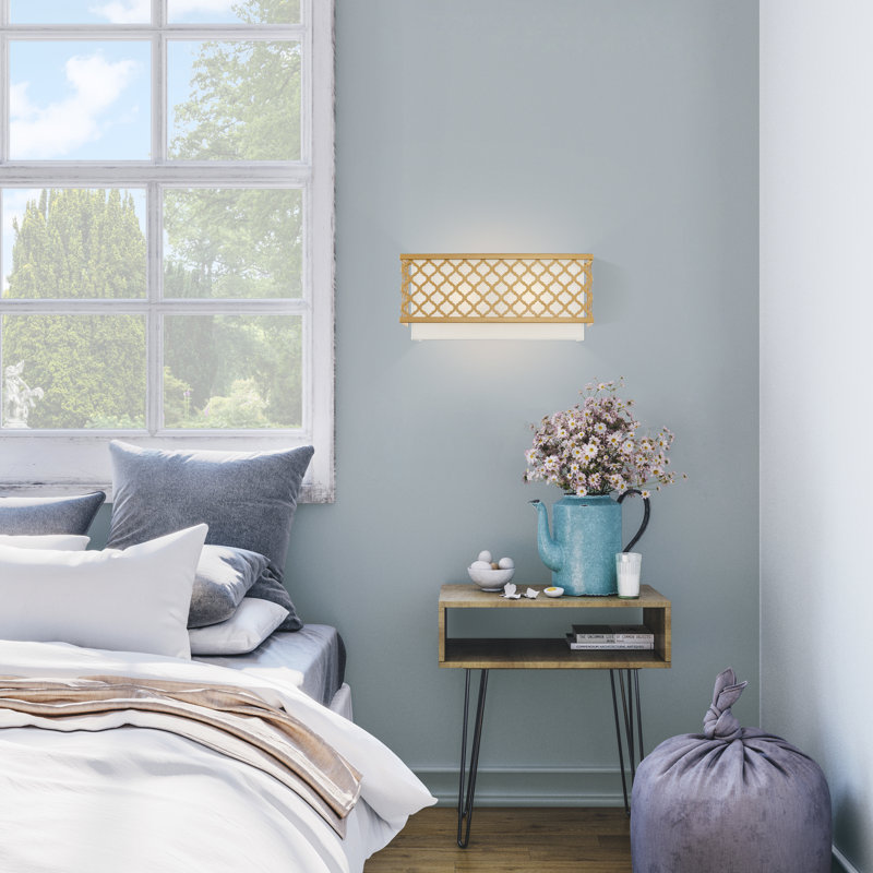 Mance Wall Sconce, Soft Gold, 7" H x 16" W x 3.88" D