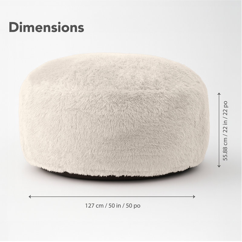 Fauteuil à billes Big, Fausse fourrure beige
