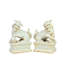 2 Piece Celadon Peking Lion Figurine Set