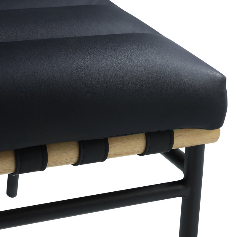 Vincentas Dining Chair, Black Vegan Leather
