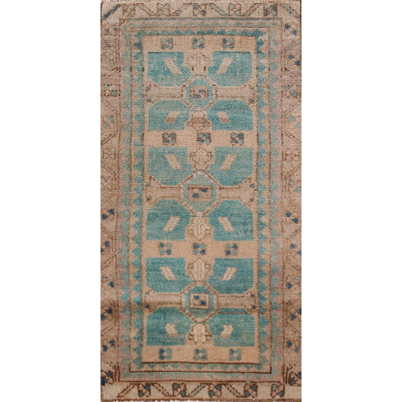 Tapis turc bleu géométrique Anatolian