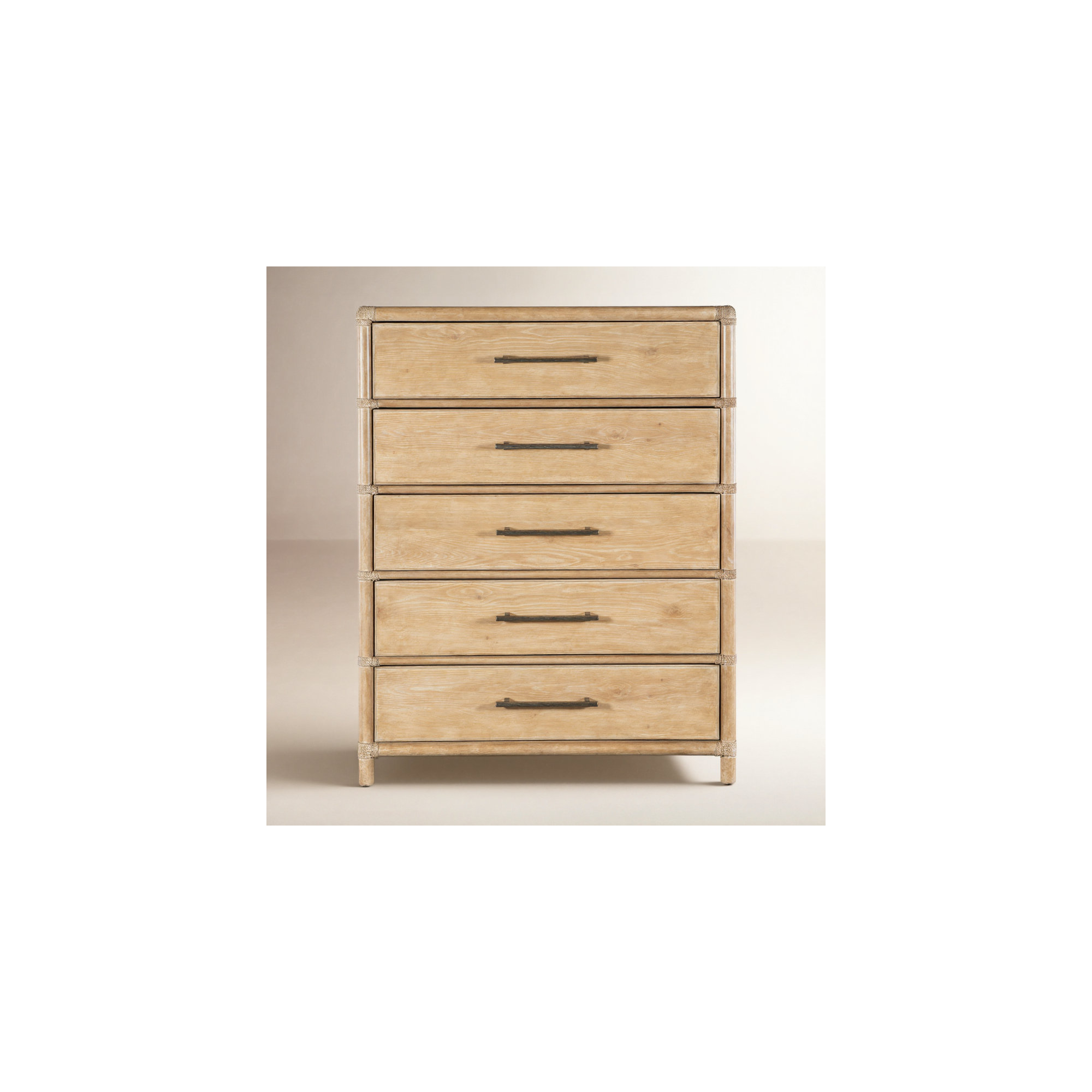 Bellmont 5 - Drawer Dresser, Light Wood/Dune
