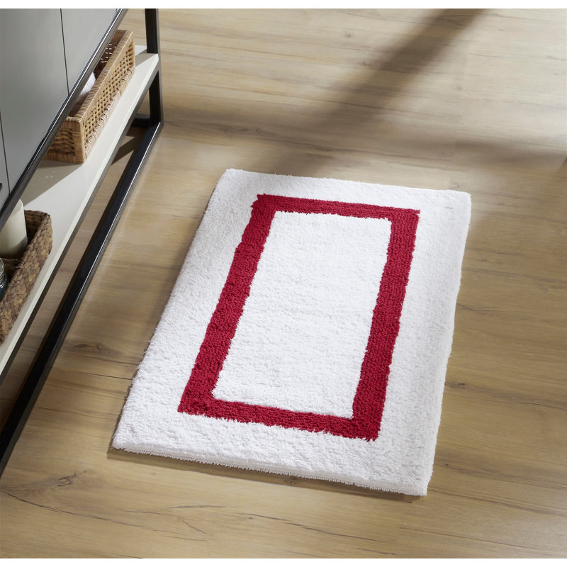 Tapis de bain réversible 100% coton Widman, doux et super absorbant, lavable à la machine, Rectangle 21 po x 34 po