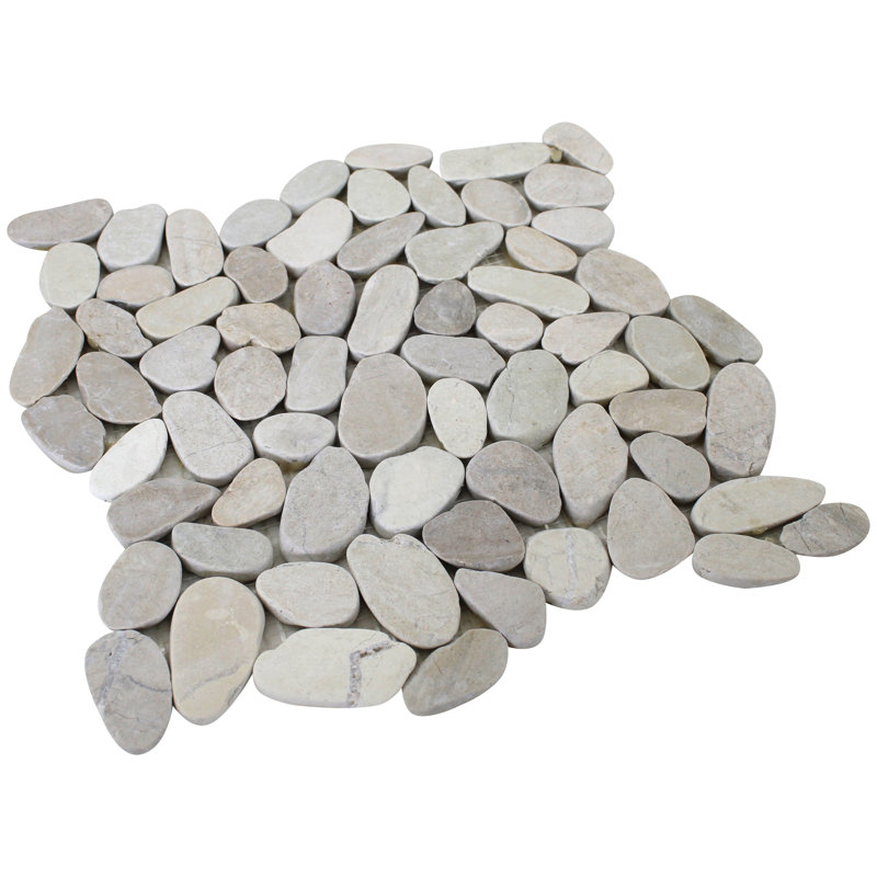 Carreau de mosaïque en pierre naturelle 12 po x 12 po Rainforest, Blanc