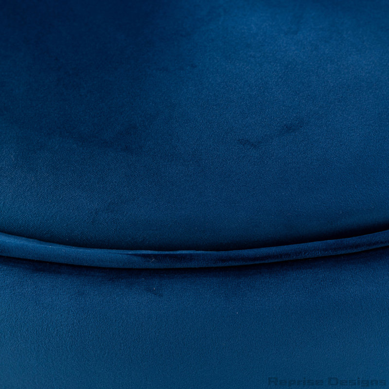 Fauteuil d'appoint pivotant à 360 degrés en velours avec coussin de siège pour le salon, Bleu