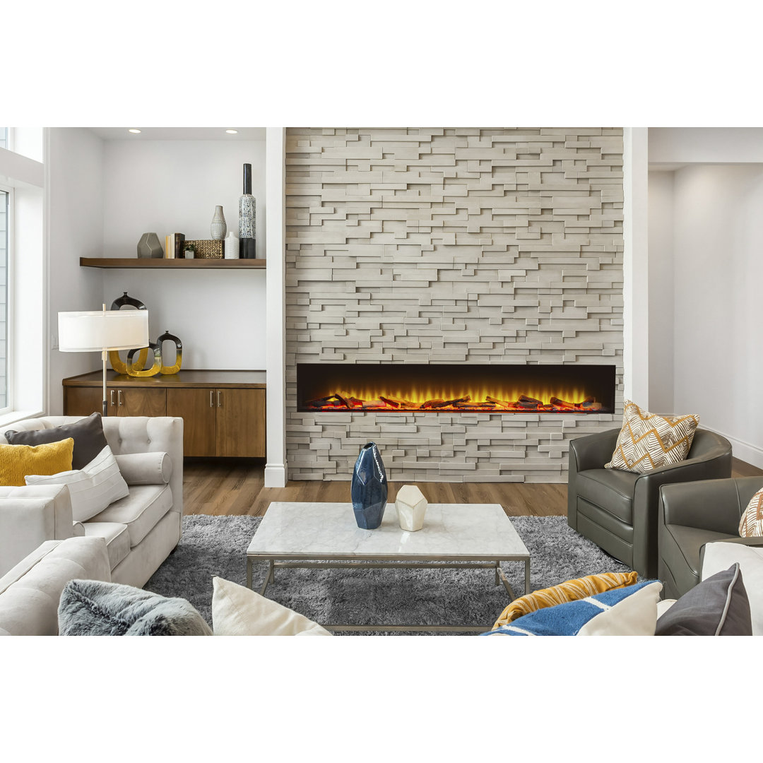 Adelynn Belfry Heating Black Electric Fireplace with 6824 BTU