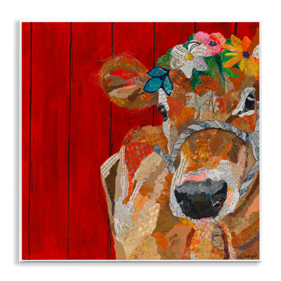 «Red Barn Cow Collage» par Violet Davenport