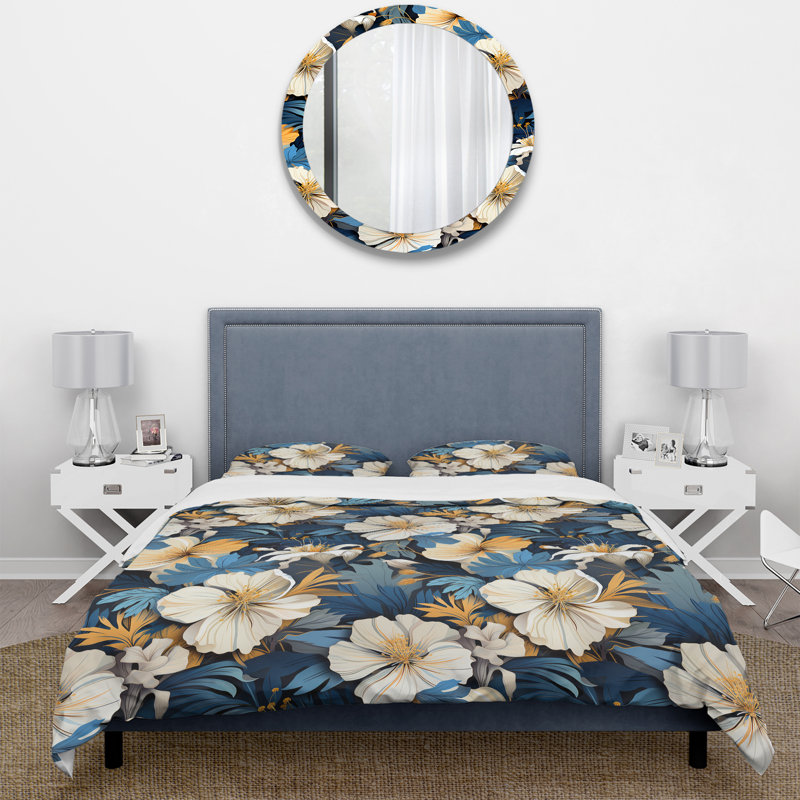 Floral Tropical Tranquility Vibes - Ensemble de housse de couette à motif floral