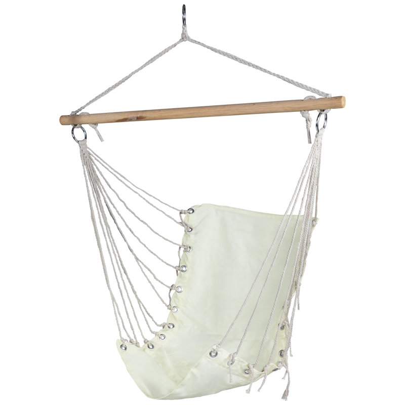 Hammock Chair With Wooden Bar - 37.25" X 33" - Cream