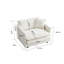 Fauteuil Comfy à assise simple en chenille blanche