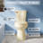 Compact Tall Toilet 19" ADA Comfort Height for Seniors, 1.28 GPF Single Flush Two Piece Toilet Bone, MAP 1000g-111655330