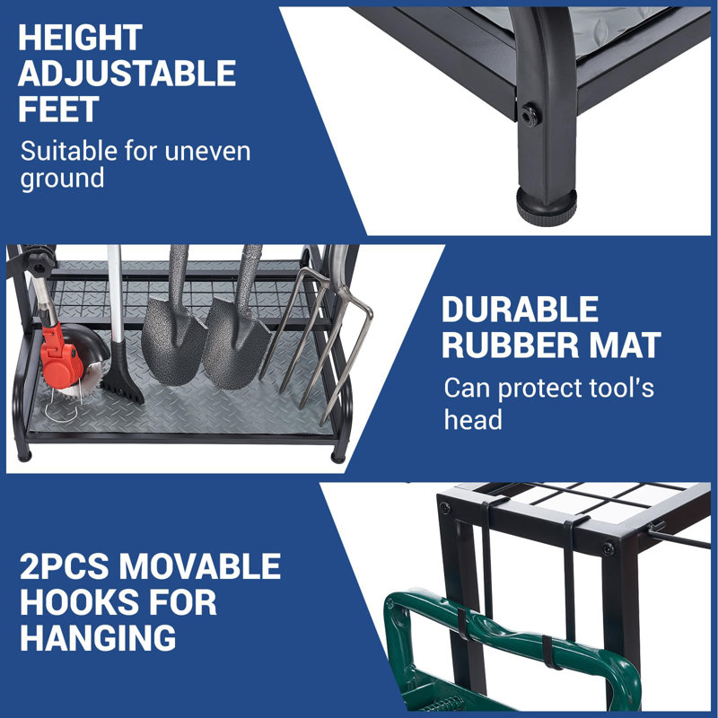Garden Tool Organizer Rack - Storage for Up to 55 Long-Handled Tools