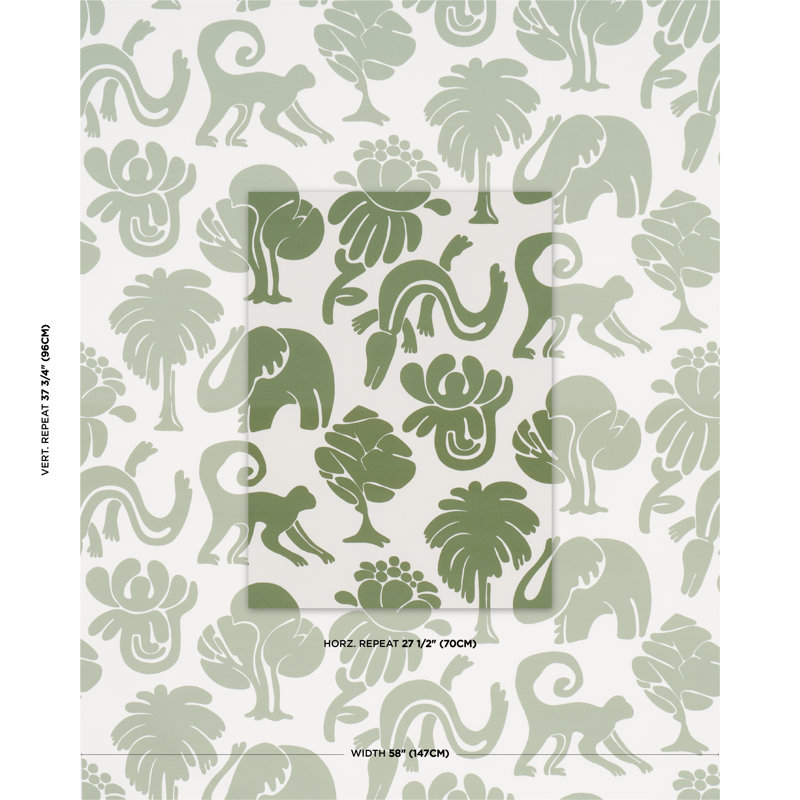 Tissu Call of the Jungle, Vert