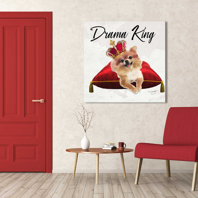Drama King Pomeranian (Square) par By Jodi - impression, H 24 po x l 24 po x 1,5 po, Toile tendue