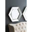 Miroir mural hexagonal 21 "x 18" avec finition argentée traditionnelle, miroir décoratif pour le salon, l'entrée, la chambre à coucher