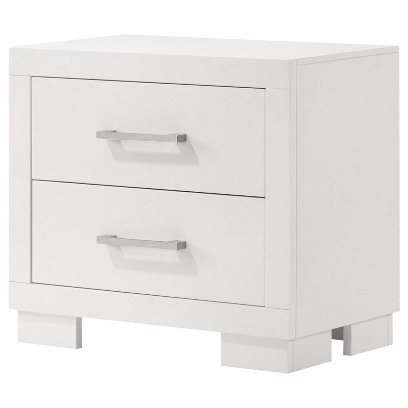 Table de chevet rectangulaire à 2 tiroirs en cuivre avec poignées barre, parfaite pour les décors modernes et traditionnels