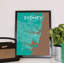 Sydney City Map - No Frame Print-1710985197