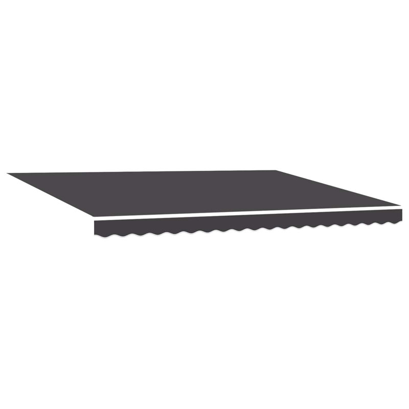 VidaXL Polyester Cover Retractable Patio Awning, 165cm H x 500cm W x 300cm D, Anthracite/White