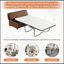 Lit simple escamotable avec repose-pieds pliant avec matelas et lit d'invité convertible brun