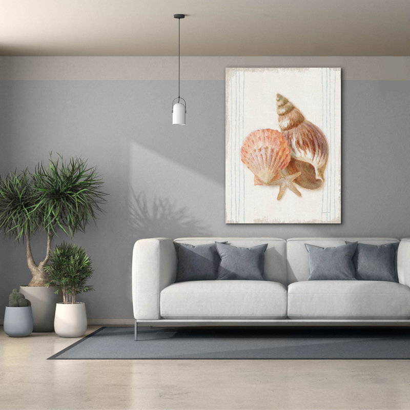 «Floursack Nautical Shells 1» par Danhui Nai, art mural sur toile, H 54 po x l 40 po