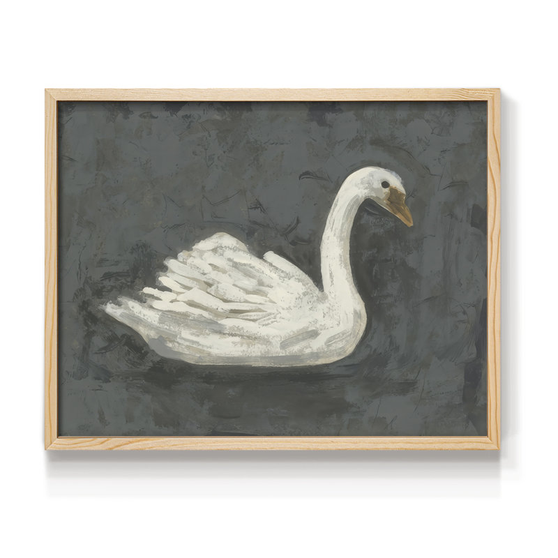 White Swan/Black Swan II -Framed Print - Restickable, H 8 po x l 10 po, Naturel